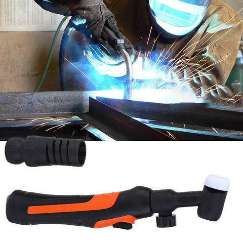 Pro Grade Adjustable Flexible Welding Torch Head With Bendable Handle for TIG Welding shown with sparks during use