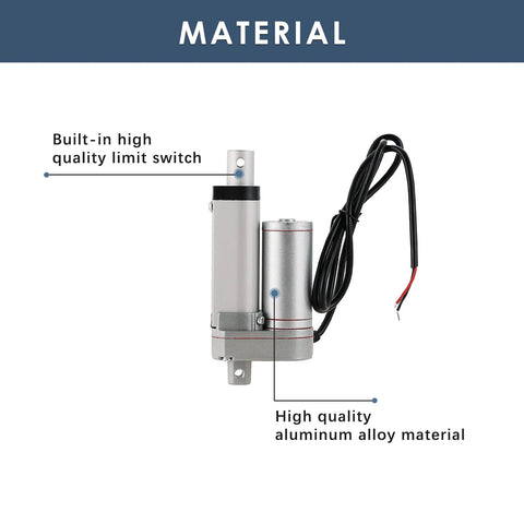 MYFULLY electric stroke linear actuator, 50mm stroke, 12V DC, aluminum alloy body with mounting bracket.