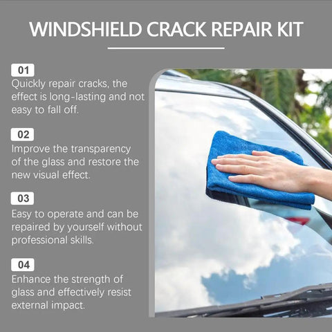 Windshield Crack Repair Kit For Chips And Cracks Professional Grade Glass Repair Liquid That Stops Crack Spread Instantly