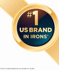Gold and black badge reading '#1 US Brand in Irons', highlighting market leadership status.