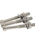 Beefy Hex Socket Head Cap Screws And Nuts Kit For M6 And M8 Semi Threaded Allen Bolts 304 Stainless Steel M8x75 20 Sets For Indoor And Outdoor Projects Great For Mechanical DIY And Auto Repairs, with screws and nuts