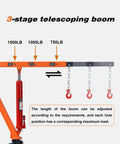 Beefy Heavy Duty Receiver Hitch Mounted Hydraulic Swivel Crane For Trucks With Telescoping Boom And 1500 Lb Lift Capacity