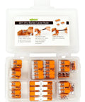 Lever Nut Wire Connector Set 221 Series 35pc Compact Splicing Kit With Case open with connectors visible