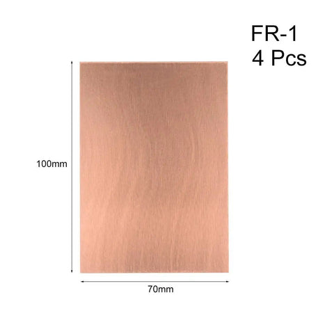 Single Sided Copper Clad Laminate PCB Circuit Board Brown 7x10 cm DIY Prototyping Kit, FR1 Bakelite 4 Pcs