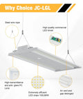 1.5 Ft Led Linear High Bay Light Adjustable Wattage 52W To 130W Swapping 4000K Or 5000K Shades showcasing steel wire rope and LED driver
