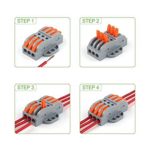 Step-by-step guide for Push In Wire Connectors No Fuss Quick Wire Splice Kit For Easy Plug And Play Electrical Wiring
