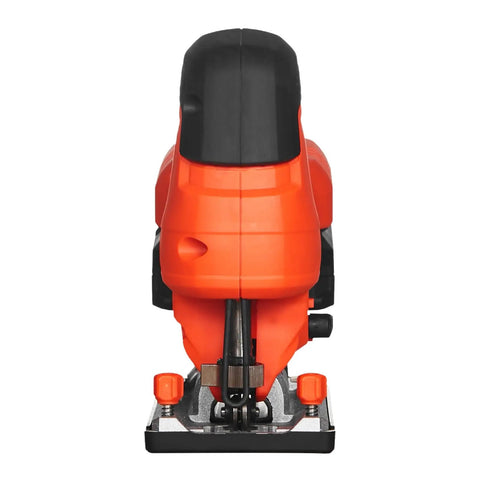 Front view of Badass 20V Brushless Cordless Jigsaw, Knockout 3500 SPM Variable Speed with LED lamp for cutting wood and metal.