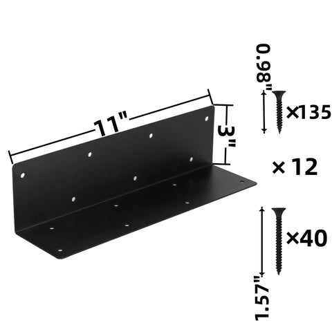 Heavy Duty Raised Garden Bed Corner Brackets 12 Pack For 12 To 24 Inch Planters And Wood Beds In Black Metal With Screws 11 By 3 By 3 Inches
