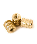 Top Shelf M2 Brass Threaded Inserts Bulk Pack 10000 Pieces 4.5mm Outer Diameter 5mm Long Press Fit And Injection Molding Hardware with grooves.