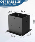 Six Pack 4x6 Heavy Duty Metal Post Base Brackets With 3.6x5.6 Inner Fit No Wobble Design Rust Resistant Includes Hardware