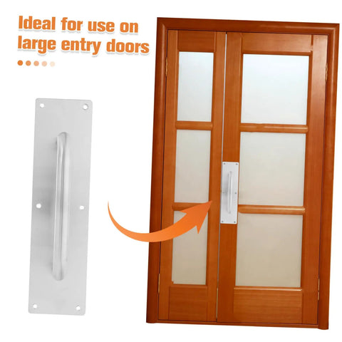 Shop Grade Stainless Steel Door Pull Handle And Push Plate Built Like A Tank For Commercial Interiors With Anti Corrosion Finish And Effortless Everyday Operation