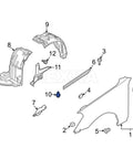 Diagram of 40 Piece Fender Liner Splash Shield Push Pin Clips Fit Nissan 370Z Altima Maxima with various components.