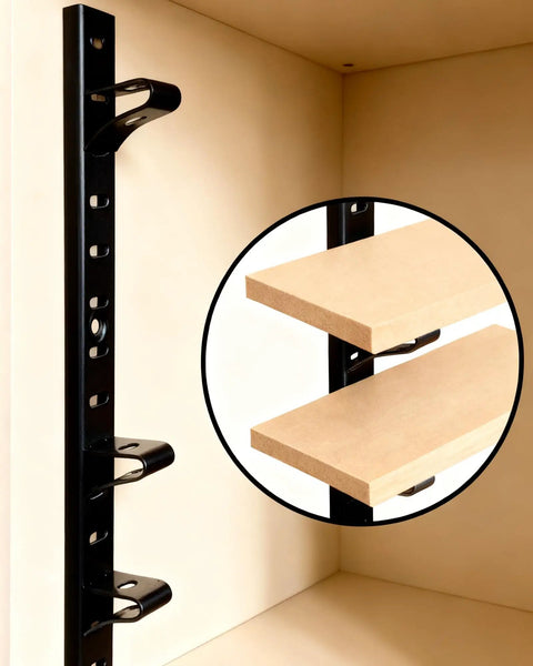 28 Pack Rock Solid Shelf Clips Adjustable Heavy Duty Steel Brackets Lock Tight On 255 And 256 Pilaster Strips Rust Resistant Stay Put No Wiggle Room For Kitchen Cabinets