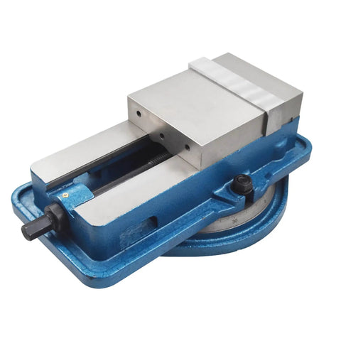 6 Inch Precision Bench Vise With Swivel Base For Milling Shaping And Drilling Machines, Rugged Cast Iron Build, High Hardness Jaw