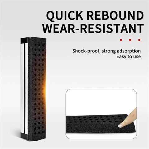 Shock-proof, wear-resistant foam pad with quick rebound feature, highlighting strong adsorption properties.