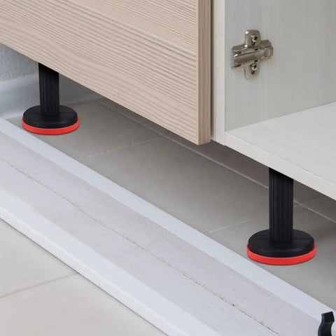Two Pack Adjustable Furniture Legs for Cabinets and Sofas with Nylon Leveling Feet Anti Slip Pads Heavy Duty Load Bearing Easy Install