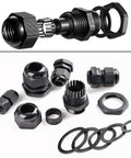 Waterproof Nylon Cable Glands Kit 40 Pcs Set With Eight Per Size Adjustable Wire Glands Joints For Outdoor And Industrial Use
