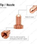 80A Standoff Tip And 9-8215 Electrode Kit For SL60 SL100 Plasma Torch Kits copper tip with labeled details, includes 9-8211 tip.