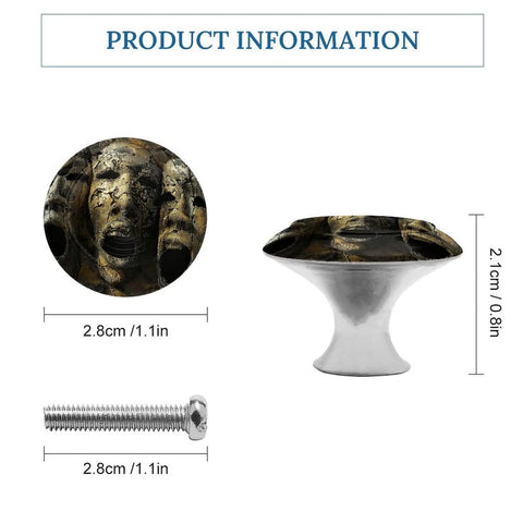 Open Mouth Mask Vintage Cabinet Knobs 2 Pack With Screws Stainless Steel And Aluminum Alloy Pulls Detail View