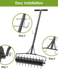 Rolling Lawn Aerator 23 Inch With Heavy Duty 2 Inch Star Shaped Spikes And Adjustable Height Handles Manual Garden Aerator Tool installation steps