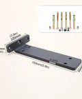 Heavy Duty Built Tough Floating Shelf Brackets 6mm Thick Steel L Brackets For Wall Mounted Shelves Hidden Hardware With Screws 2 Pack Black 150mm Long Durable Coating Smooth Edges Easy Install, 150mm bracket with screws