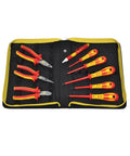 Heavy Duty Electrician Tool Set With Insulated VDE Wire Cutters And Phillips Screwdrivers Top Shelf Pro Gear in zippered case.