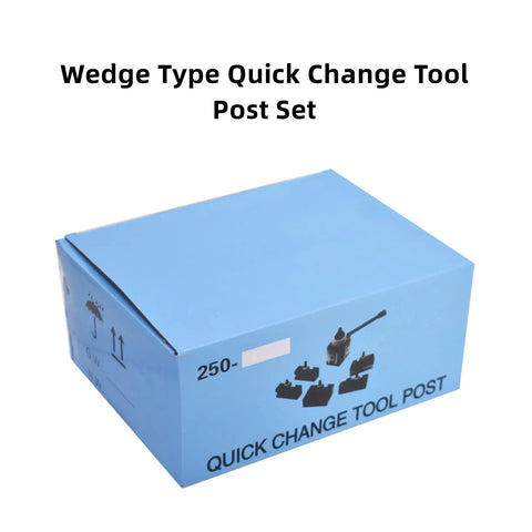 Top Shelf Wedge Style Quick Change Lathe Tool Post Set With Six Heavy Duty Holders For 12 Inch Swing Diameter Lathes Precision Ground Steel Shop Floor Workhorse Built Tough And Ready To Roll