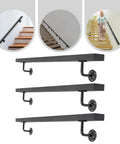 Built Damn Tough Wall Mount Stair Handrail In Sleek Black Finish Crafted From Genuine Stainless Steel With Sure Grip Non Slip Rail.