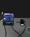 780W Soldering And Desoldering Station Kit With Hot Air Gun, LCD Display, Smoke Absorber, and PCB for Electronics Repair
