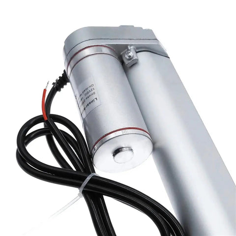 Premium Electric Linear Actuator With 250mm And 300mm Stroke Options Compatible With 12V Or 24V Dc Power Runs Like A Charm For Smart Home Projects And Industrial Automation Tasks. Close-up view of actuator motor and wiring.