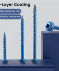 Pocket Hole Screws One And One Quarter Inch Pack Of 150 With Drive Bit Blue Coated Exterior Wood Screws Size Eight Coarse Thread