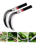 Ergonomic Garden Weeding Tool Set, Lightweight Manganese Steel Scythe Blade For Grass Cutting, Weeding, Harvesting, Durable Handheld Garden Tool For Various Tasks, 2 Pack showing blades