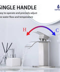 Single Handle Vessel Sink Faucet Matte Black With Wide Waterfall Spout One Hole Tall Vanity Mixer Tap with temperature control