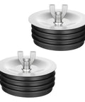 2 Pack 4 Inch Mechanical Test Plug End Of Pipe Gripper Cleanout Cover for Drain Sewer Floor Drain Outdoor With Wing Nut And Galvanized Screw Premium Rubber And Stainless Steel Construction Includes Complete Installation Kit