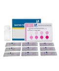 Top Tier Free Chlorine Test Kit Boasting Fifty Rapid Action Tabs And Dead Easy Color Chart for water testing with tabs and vial.