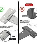Heavy Duty Six Inch Stainless Steel Gate Hinges Tough As Nails Rust Resistant Tee Hinge comparison between quality with gasket and poor safety without on each side.