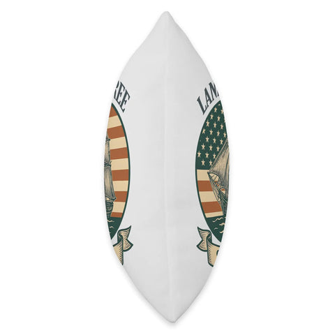 Retro Sailboat Patriotic Throw Pillow Celebrates America Since 1776 With Red White And Blue Flag Art For 4th Of July Decor, side view