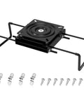 Heavy Duty Adjustable Clamp Boat Seat Mount With 360 Degree Swivel Rotation Fits Marine Bench Seats Nine To Nineteen Inches, black steel mount with screws.