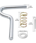 Heavy Duty Swivel Handle Plunger Pin Kit For S Mount Trailer Jacks showing the zinc plated steel hitch pin assembly and spring.