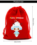 Red Six Pack Premium Holiday Gift Bags 20x30cm Bulk Set For Christmas Treats with snowman and character illustration.