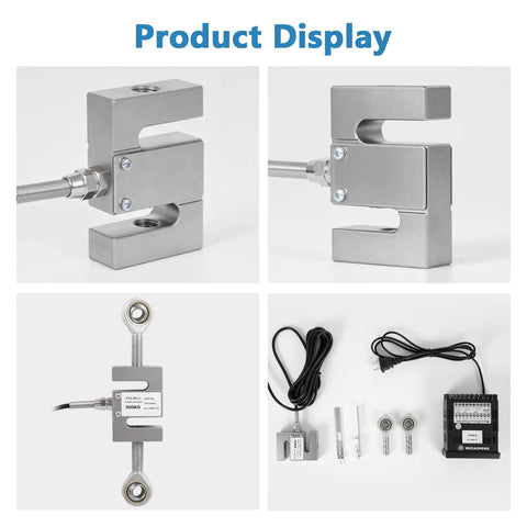 Ultra Precise S Type Load Cell Sensor With Indicator For Real Time Weight Readouts And Crisp Pro Grade Accuracy At 0.05 Percent Durable Alloy Pro Kit For Force Testing And Precision Validation With Easy Calibration, S-type alloy steel load cell kit with indicator