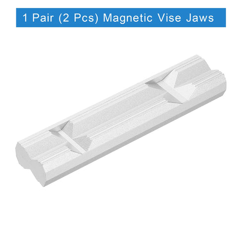 6 Inch Aluminum Vise Jaws With Magnetic V Type Soft Rubber Pads Covers, Pro Grade Built Tough Multi Purpose Vise Protector Kit