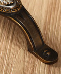 Close-up of Rose Carved Door Handle for Cabinets and Dressers, Dope Antique Style Metal Cabinet Pull, lightweight alloy, visible attachment hole