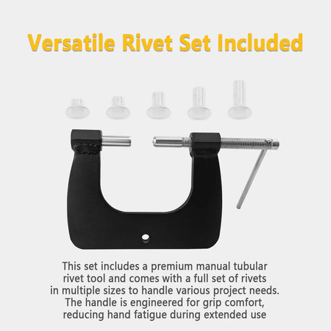 Solid As A Rock Hand Tubular Rivet Tool Kit With Comfort Fit Handle And Premium Aluminum Rivets Designed For Window Vents And Vintage Gear Fixes To Make No Sweat For Weekend Pros