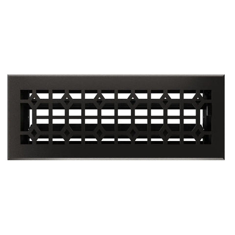 Cast Iron Floor Register 4 x 12 Inch Matte Black Built To Last Heavy Duty Decorative Vent Grille For Rustic Modern Homes Rugged All Steel Build Classic Architectural Style Floor Vent Cover