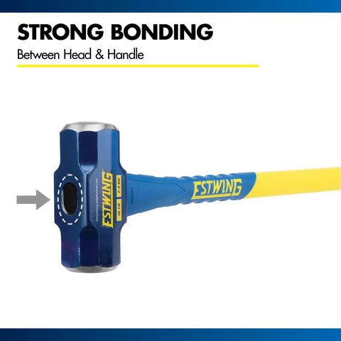 Hard Face 16 Pound Sledge Hammer For Demolition And Stake Driving With 36 Inch Fiberglass Handle Induction Hardened To 50 55 HRC