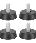Heavy Duty 4 Pack Furniture Levelers with threaded galvanized steel and rubber anti-slip feet