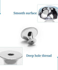 Round Cabinet Knobs With Screws For Dresser Kitchen And Bathroom Stainless Steel Durable Hardware Anti Rust Corrosion Resistant Easy Install No Fuss For Cabinets Drawers And Furniture Makeover Upgrade, stainless steel knob close-up