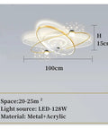 Modern Luxury Ceiling Fan Lamp High Transmittance Acrylic Ceiling Lamp for 20-25m² spaces, 100cm diameter with LED light.