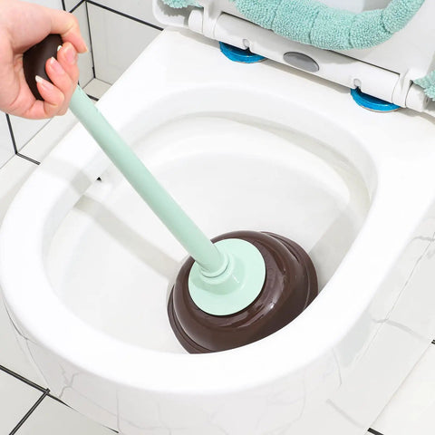 4 In 1 Toilet Brush And Plunger Set In Green with compact scrubber used in white toilet